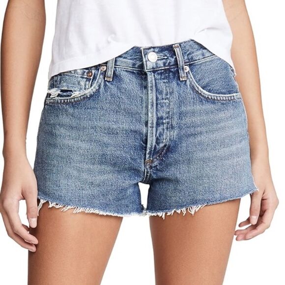 NWT Agolde Parker Vintage Cut-Off Short in Lowkey Medium Distress Size 32 | 14 - Picture 1 of 14